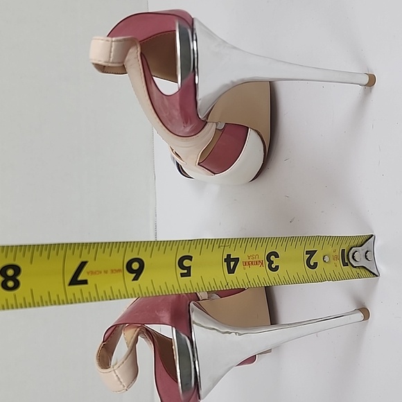 FSJ Elegant Pink Blue Women Pointed Toe Thin Heel Slingback Size 9 - Picture 9 of 9